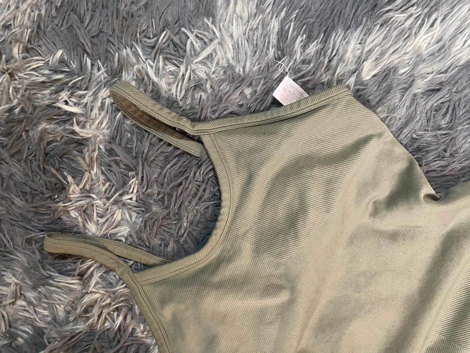 Top débardeur côtelé beige clair 2
