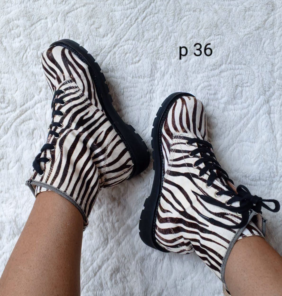 Bottines zèbre noir blanc p36 3