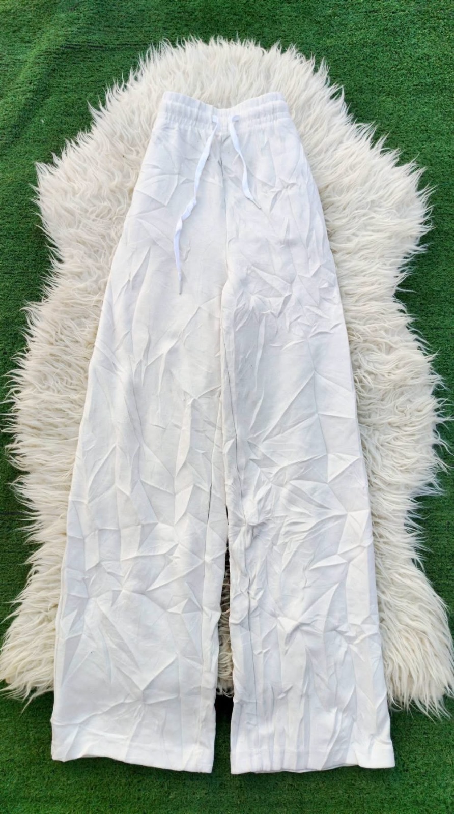 Pantalon blanc fluide taille haute 3