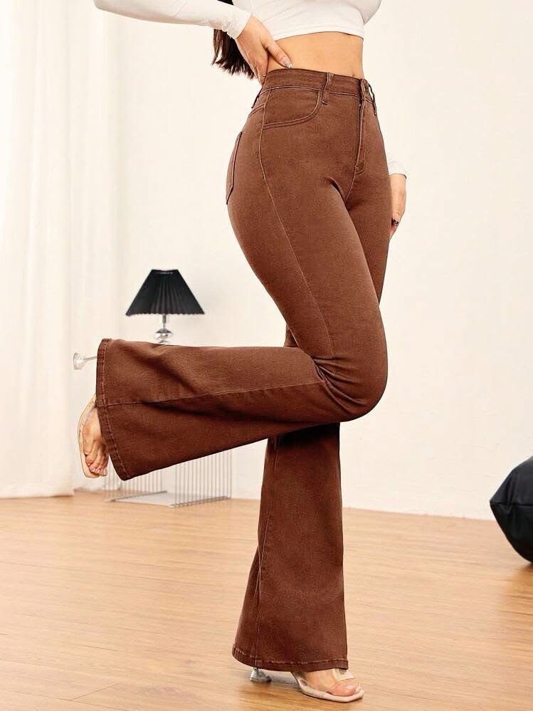 Pantalon chino bordeaux taille haute 3