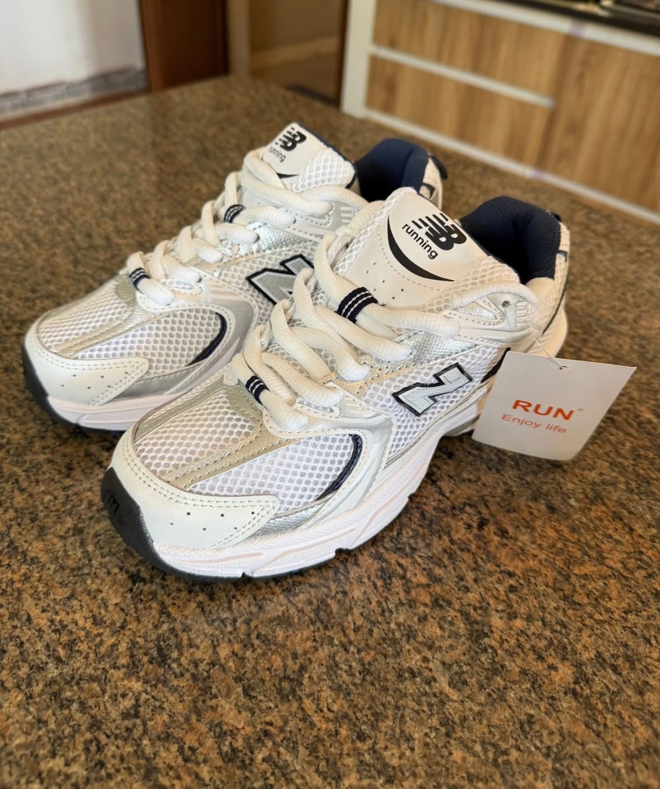 New Balance 530 blanc bleu enfant 2