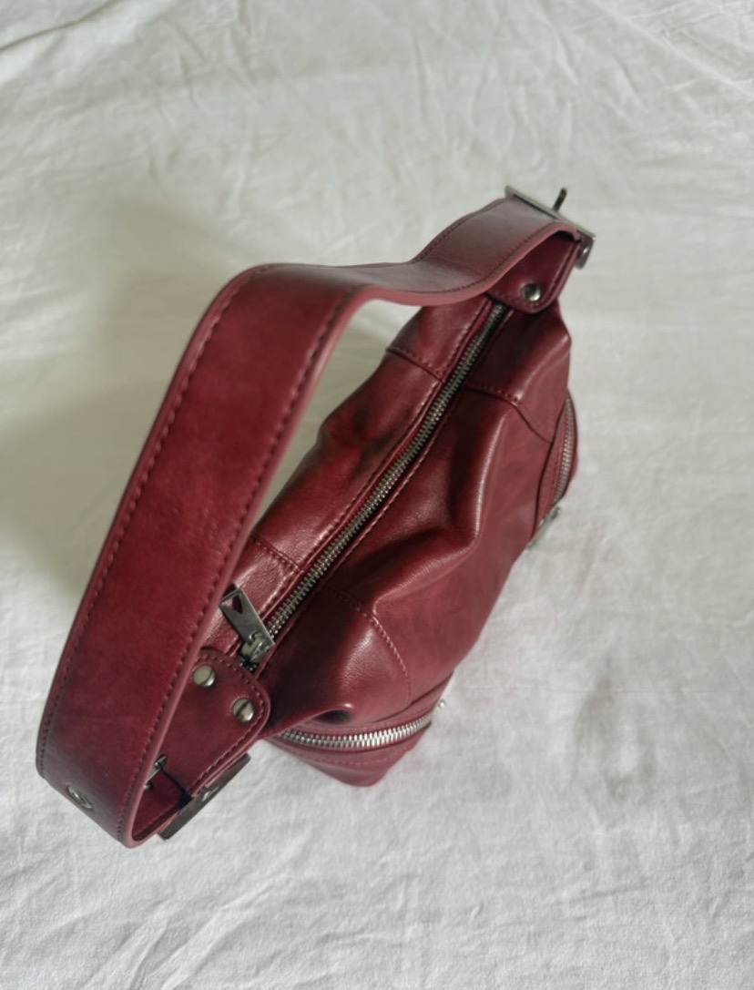 Sac à main rouge bordeaux cuir