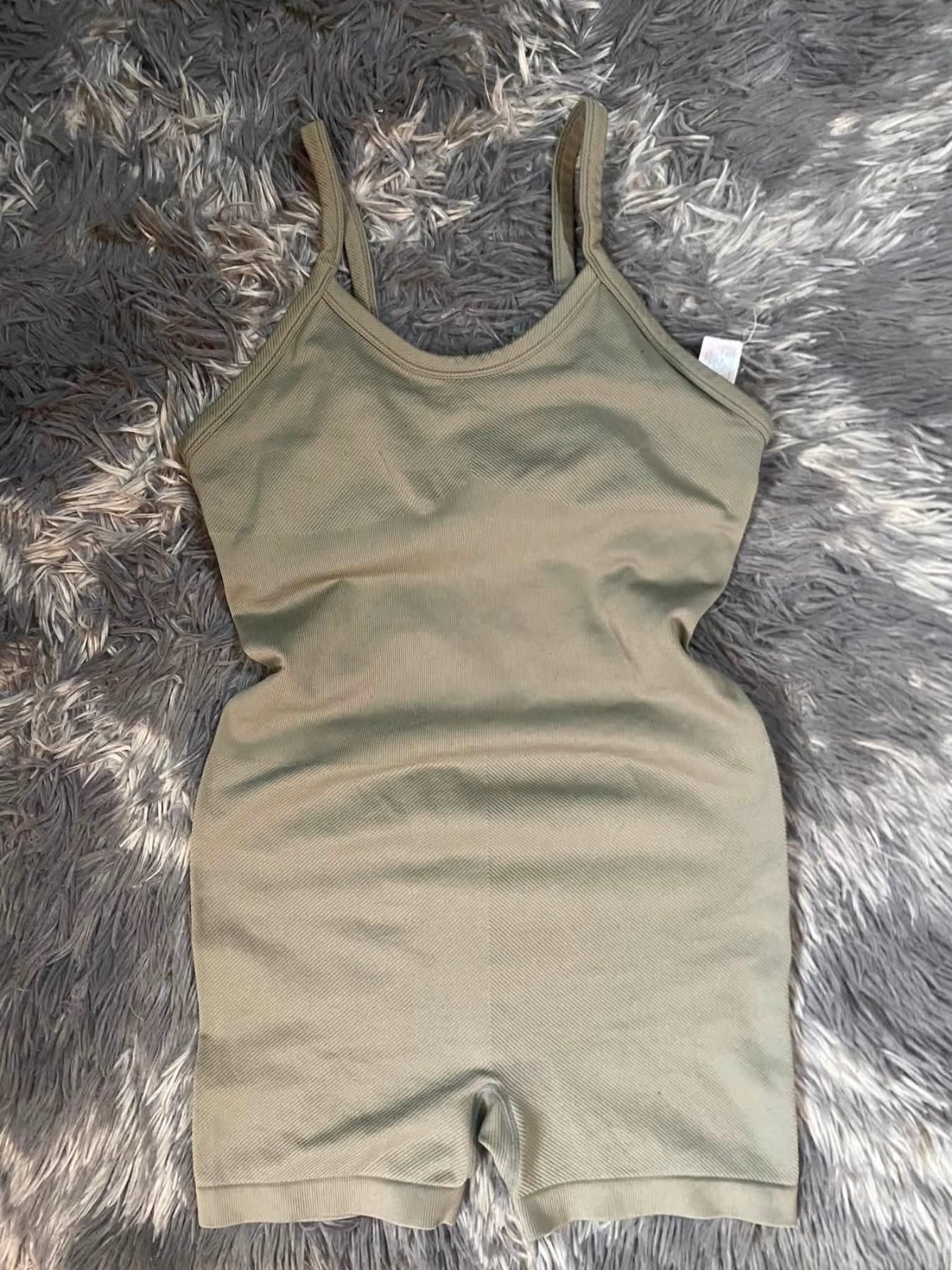 Top débardeur côtelé beige clair