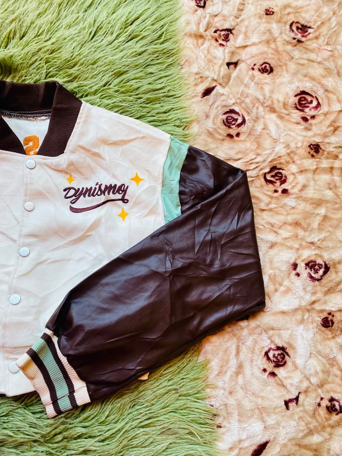 Veste de baseball Dynamisme blanc et noir 2