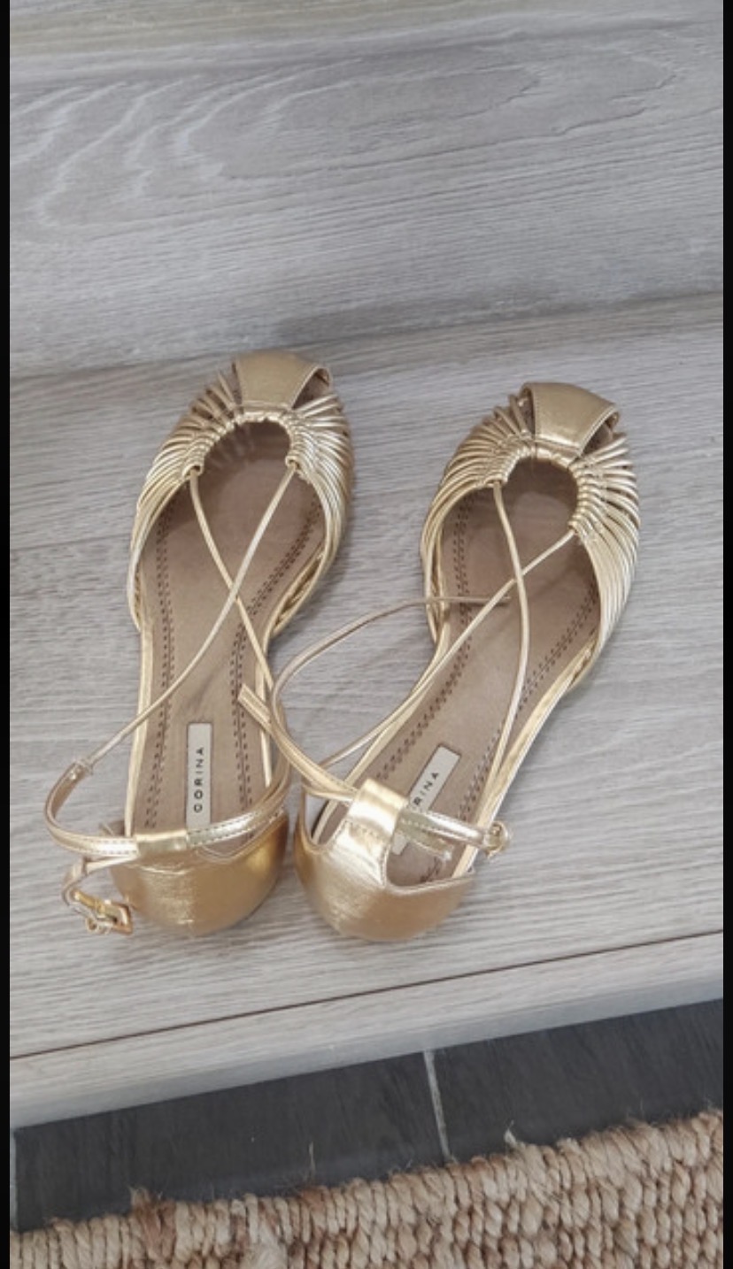 Chaussons de danse classique dorés 3