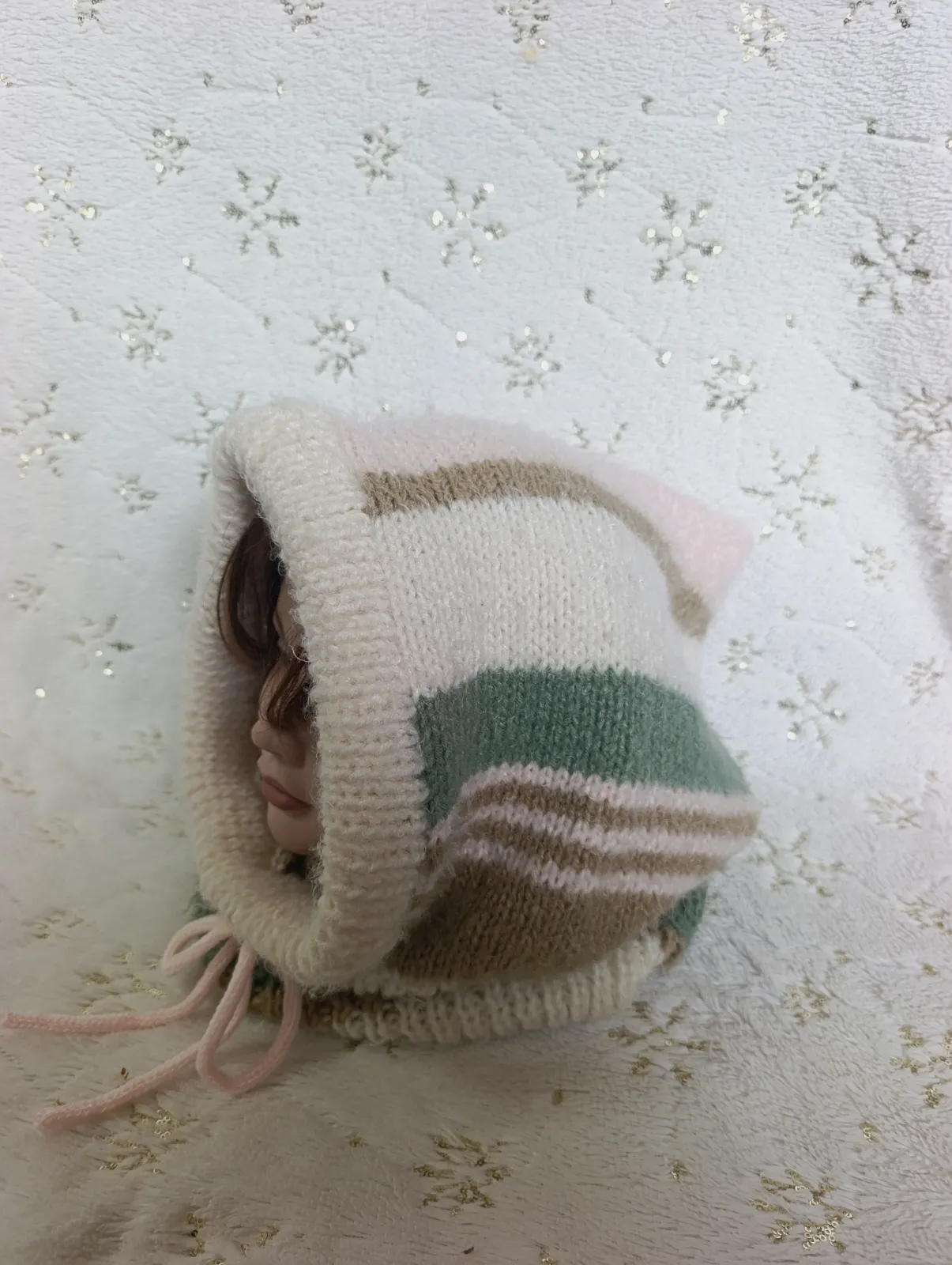 Cagoule femme hood Balaclava dégradé pastel neuf fait main – Fait main – taille Taille unique 2