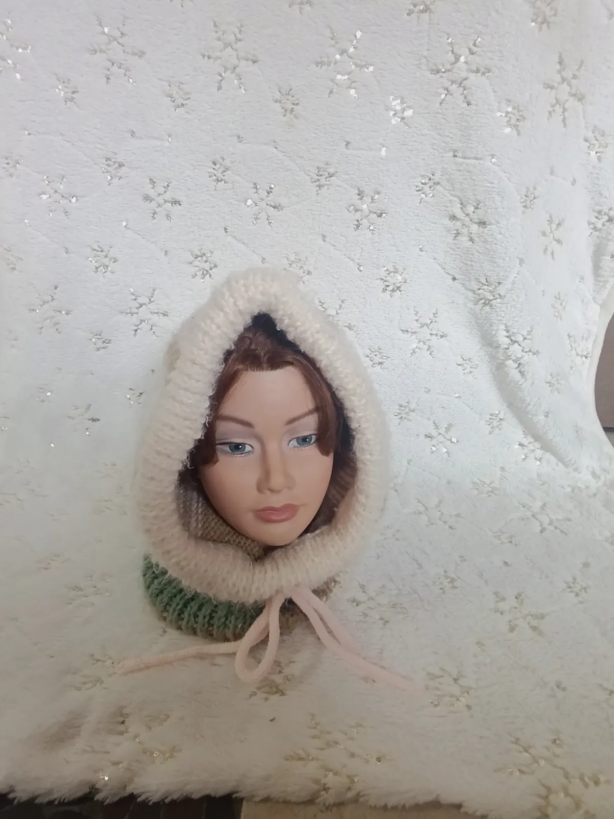 Cagoule femme hood Balaclava dégradé pastel neuf fait main – Fait main – taille Taille unique 3