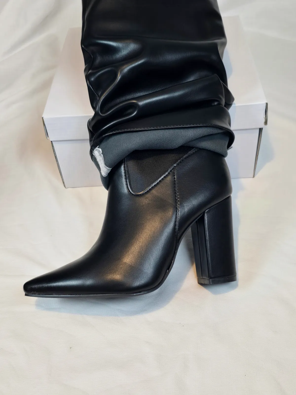 Bottes hautes noires neuf taille 39 – Sans marque – taille EU 39 4