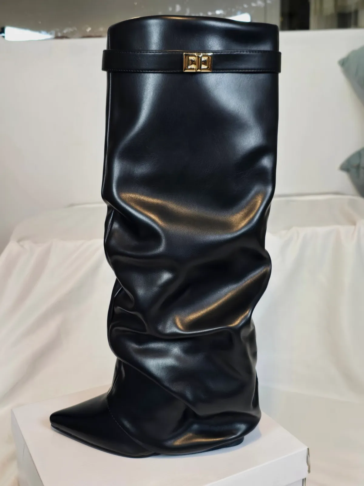 Bottes hautes noires neuf taille 39 – Sans marque – taille EU 39 2