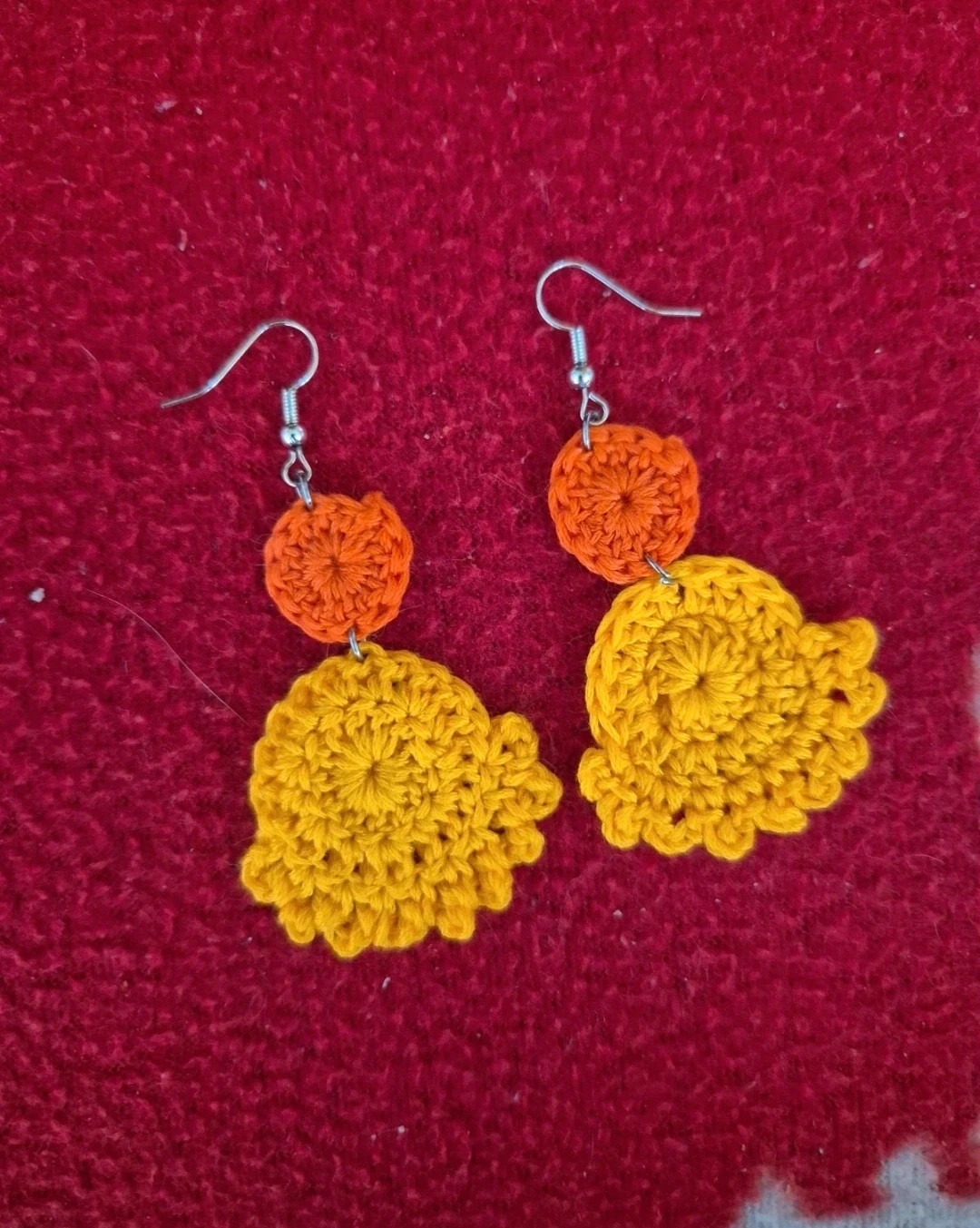Boucles oreilles crochet - jaune et orange. Jamais porter – Handmade Beauty 2