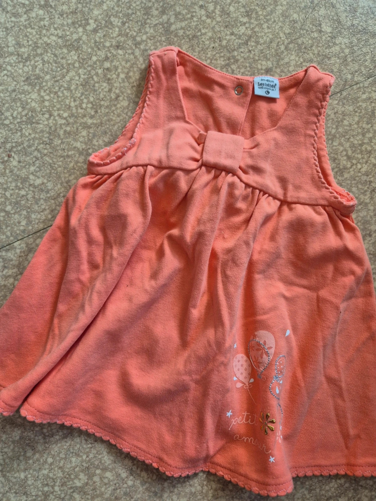 Lot barboteuse robe 3 mois fille – Obaïbi – taille 3-6 mois / 62 cm 2