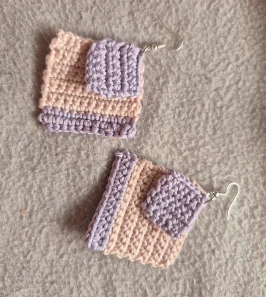 Boucles oreilles rose et lilas 2