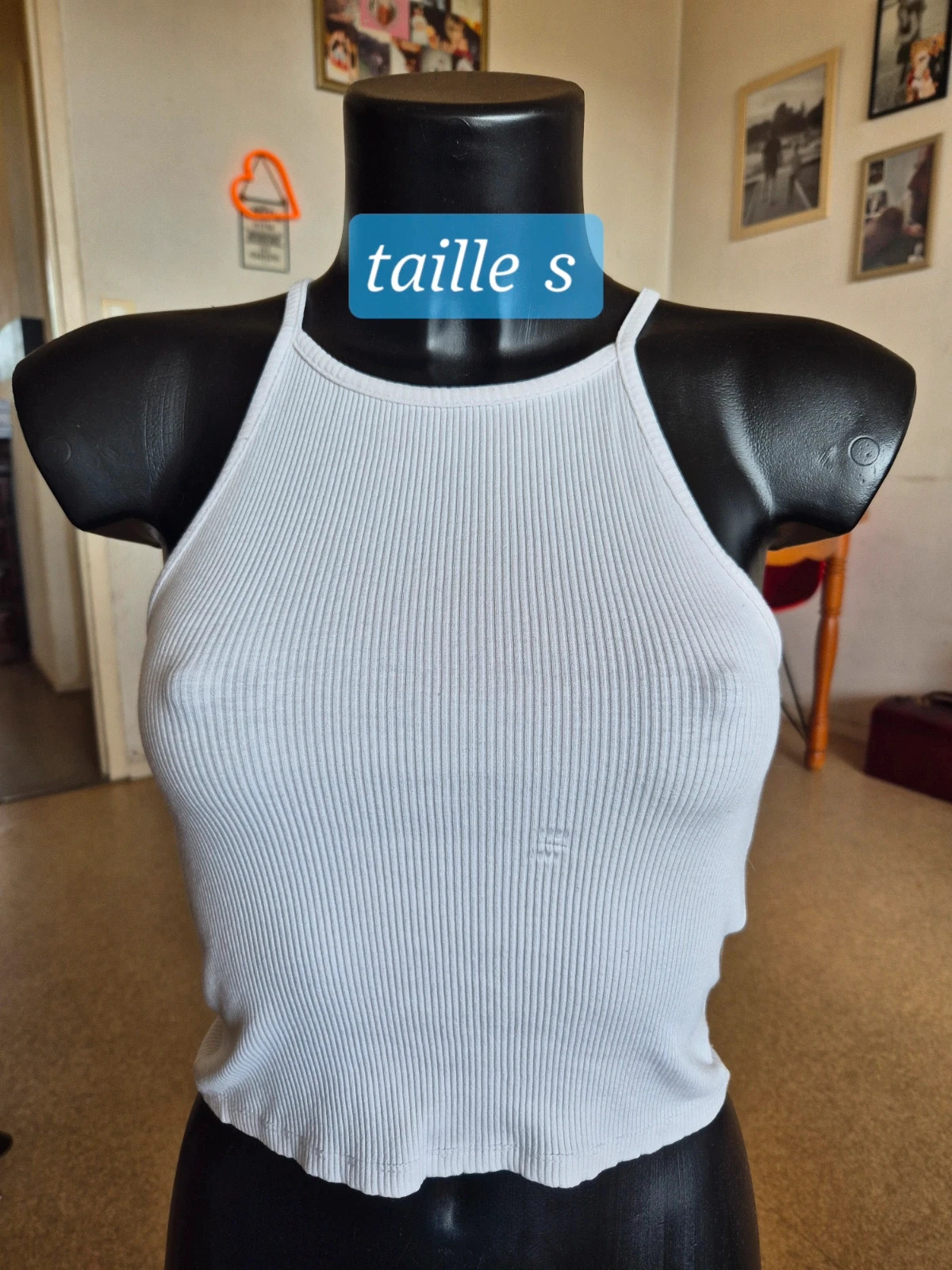 Top cour blanc taille s