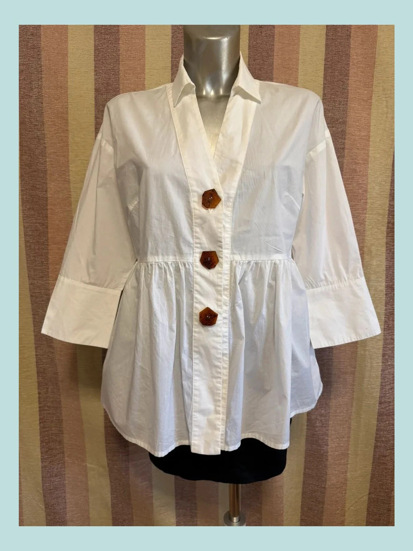 Camisa algodón oversize De Alba conde talla 40 🍀