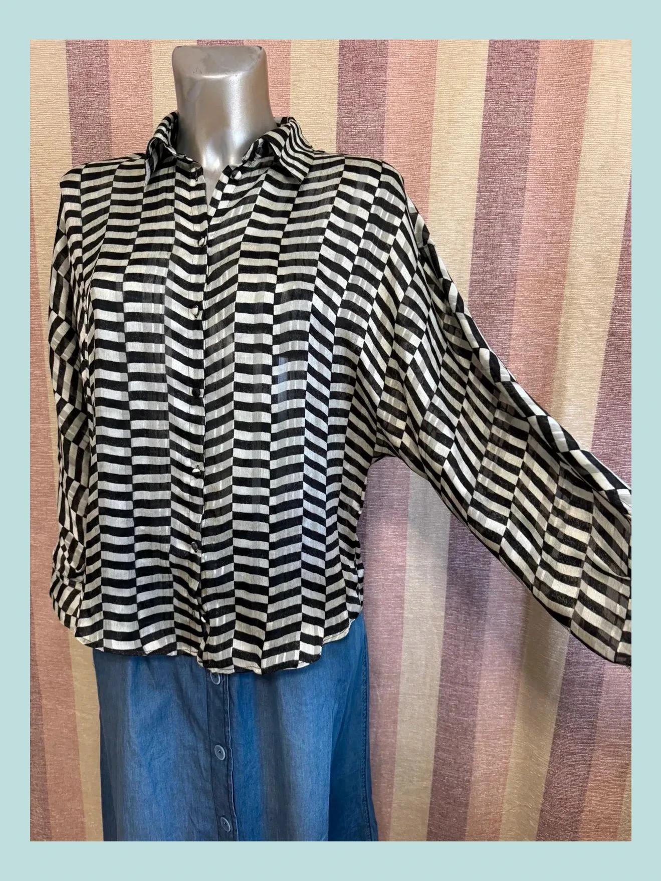Blusa estampada Zara talla M 🍀 – Zara – taille M / 38 / 10 4
