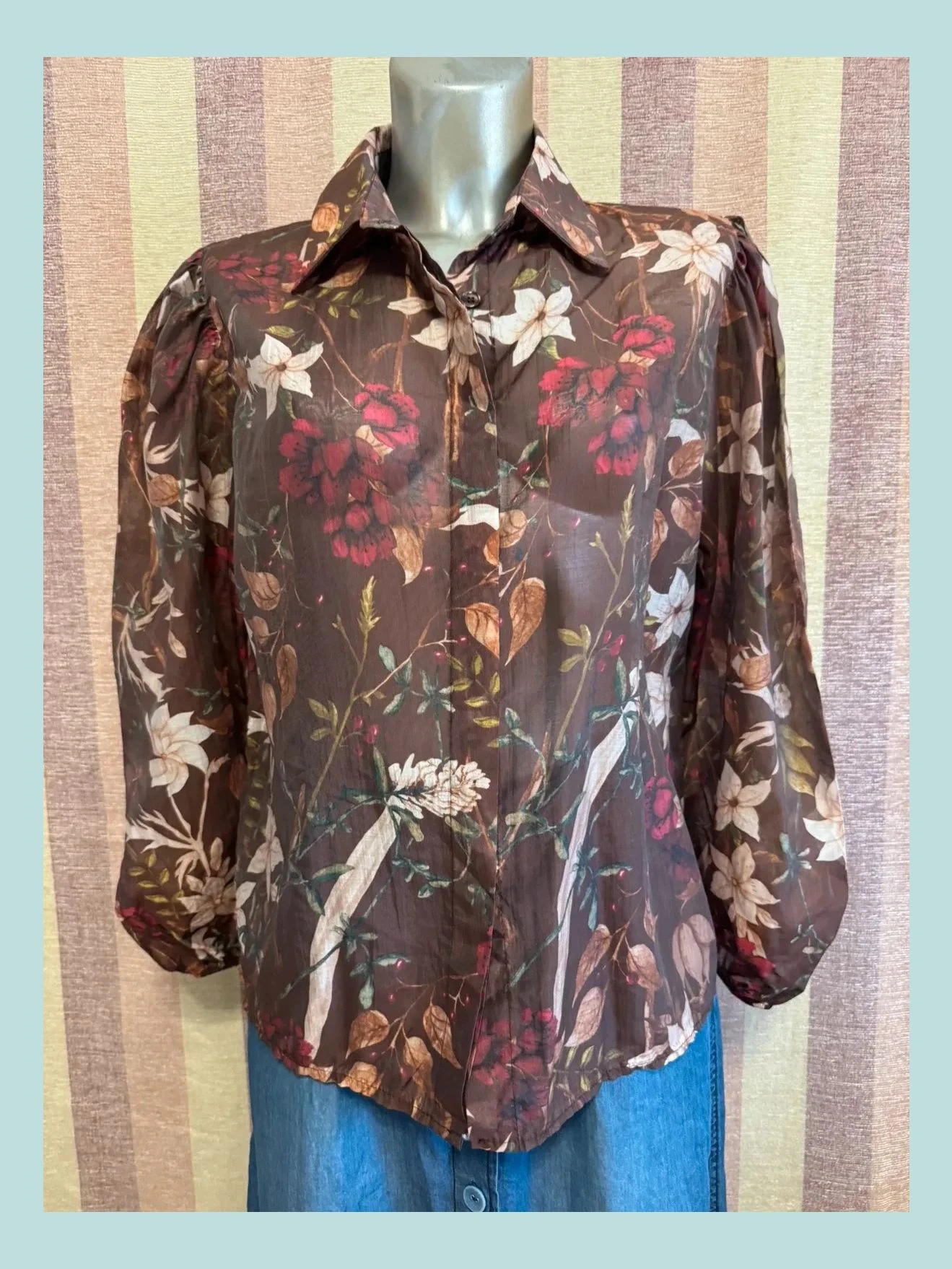 Blusa flores de vera jo talla S/M 🍀 – VERA JO – taille S / 36 / 8 2