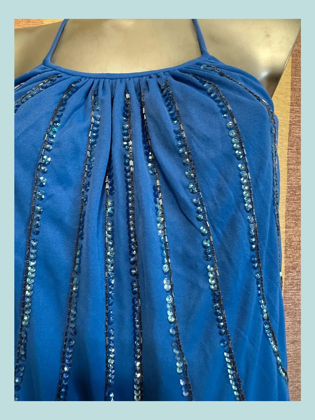 Vestido azul bordado marca Frank Usher , talla 40 🍀 – Frank Usher – taille L / 40 / 12 4