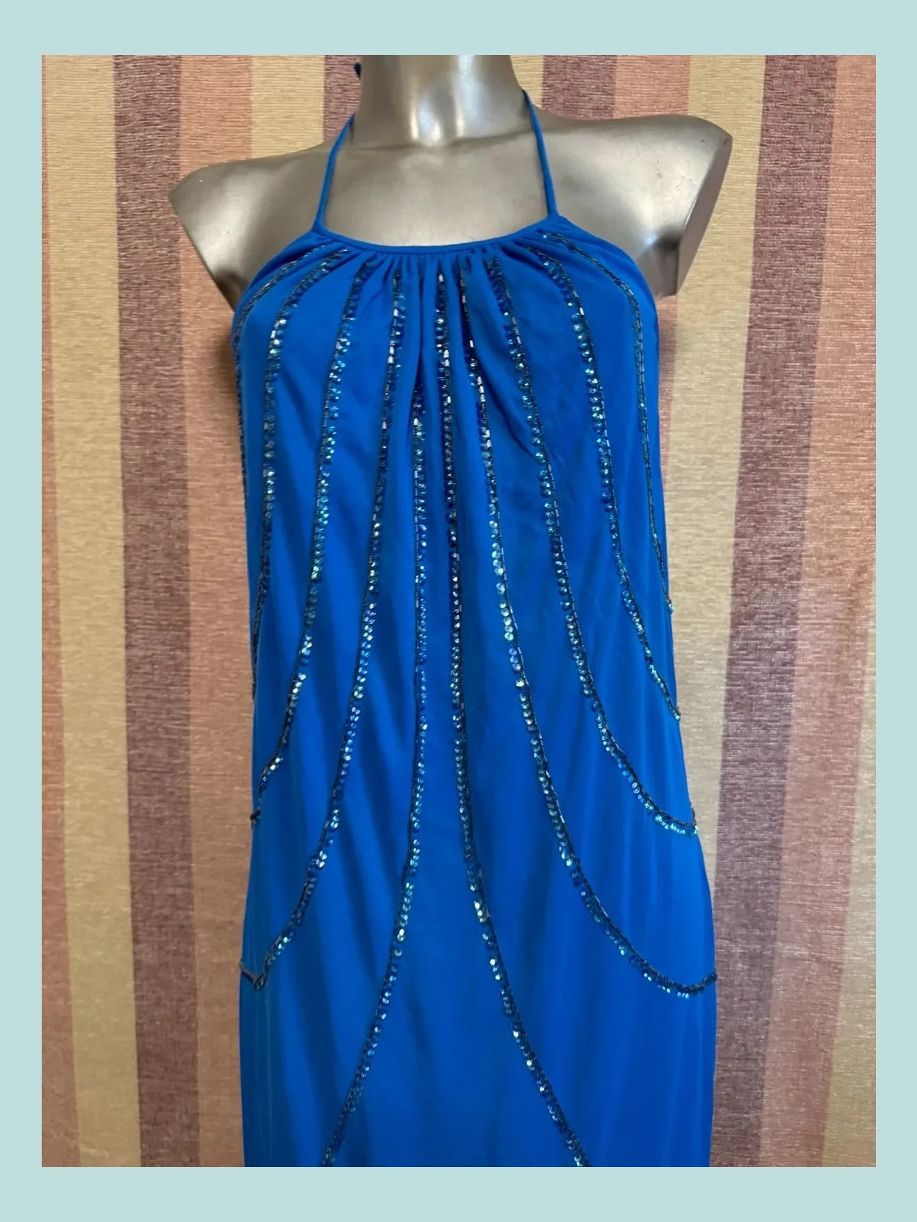 Vestido azul bordado marca Frank Usher , talla 40 🍀 – Frank Usher – taille L / 40 / 12 3