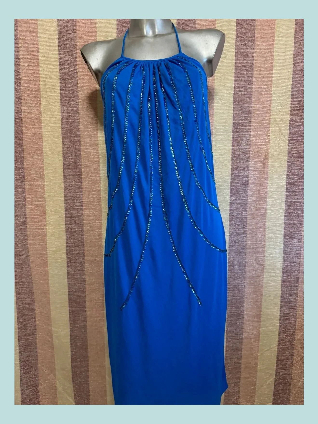 Vestido azul bordado marca Frank Usher , talla 40 🍀 – Frank Usher – taille L / 40 / 12 2