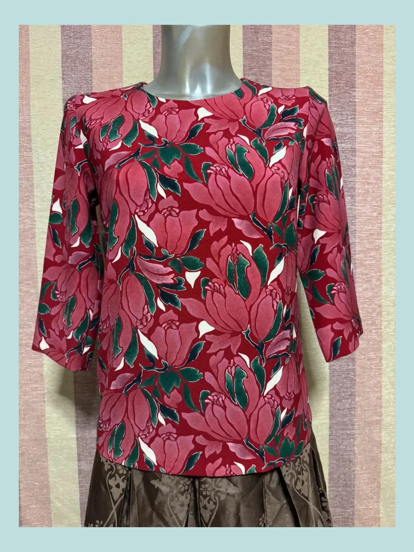 Blusa estampada flores marca terre bleue , talla 34 🍀 – Terre Bleue – taille XS / 34 / 6 2