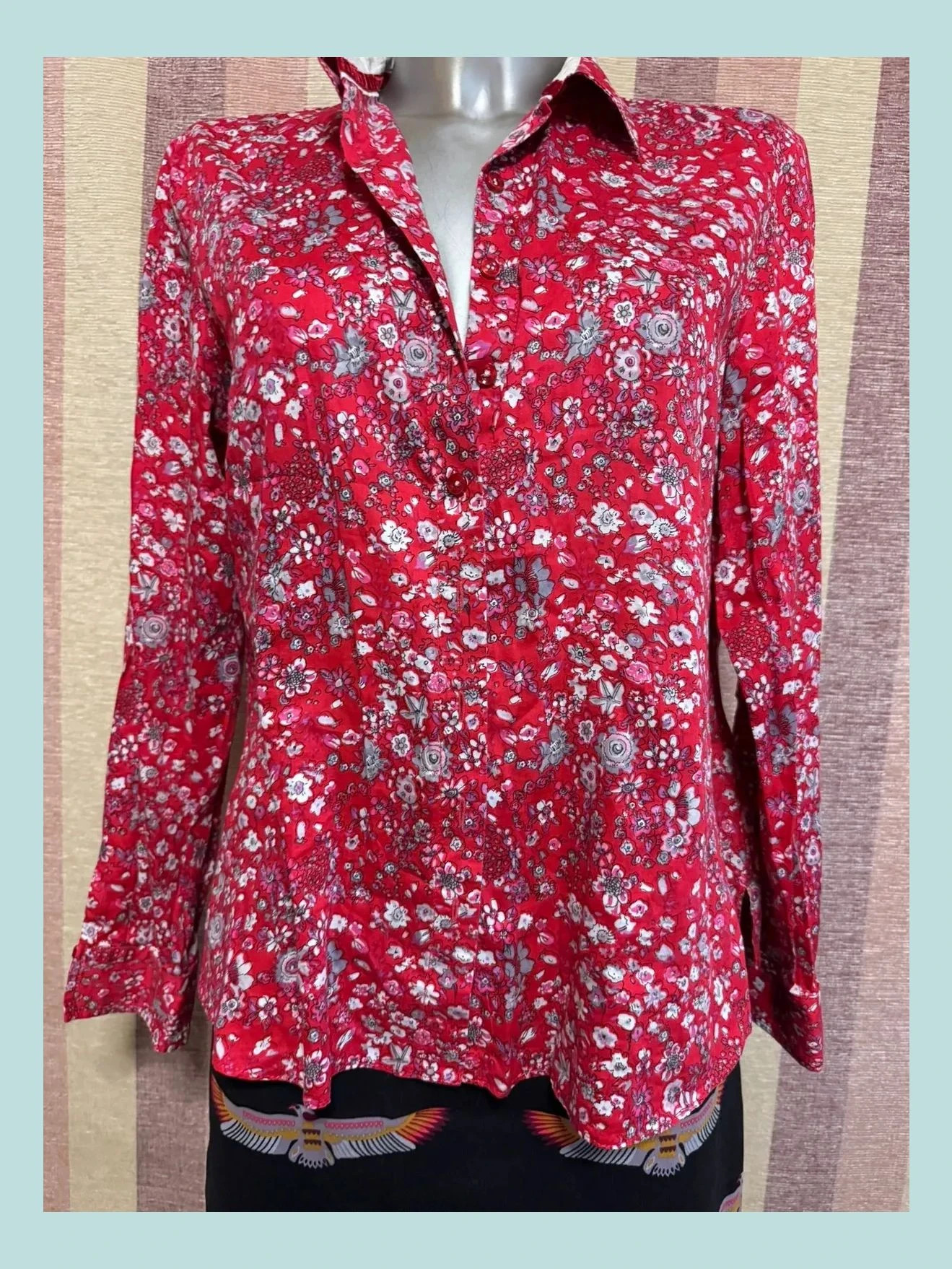 Camisa algodón estampada flores marca Erfo 🍀 – ERFO – taille L / 40 / 12 2