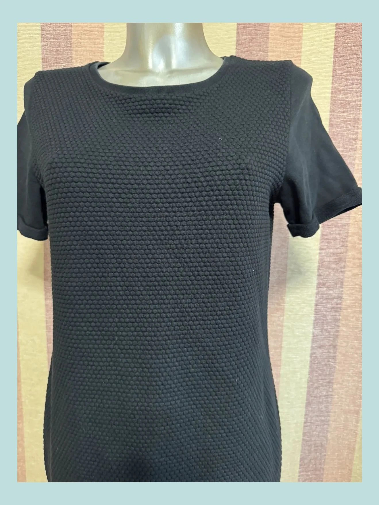 Vestido negro tela con relieve, algodón, talla M 🍀 – DISTRIKT NØRREBRO – taille M / 38 / 10 3