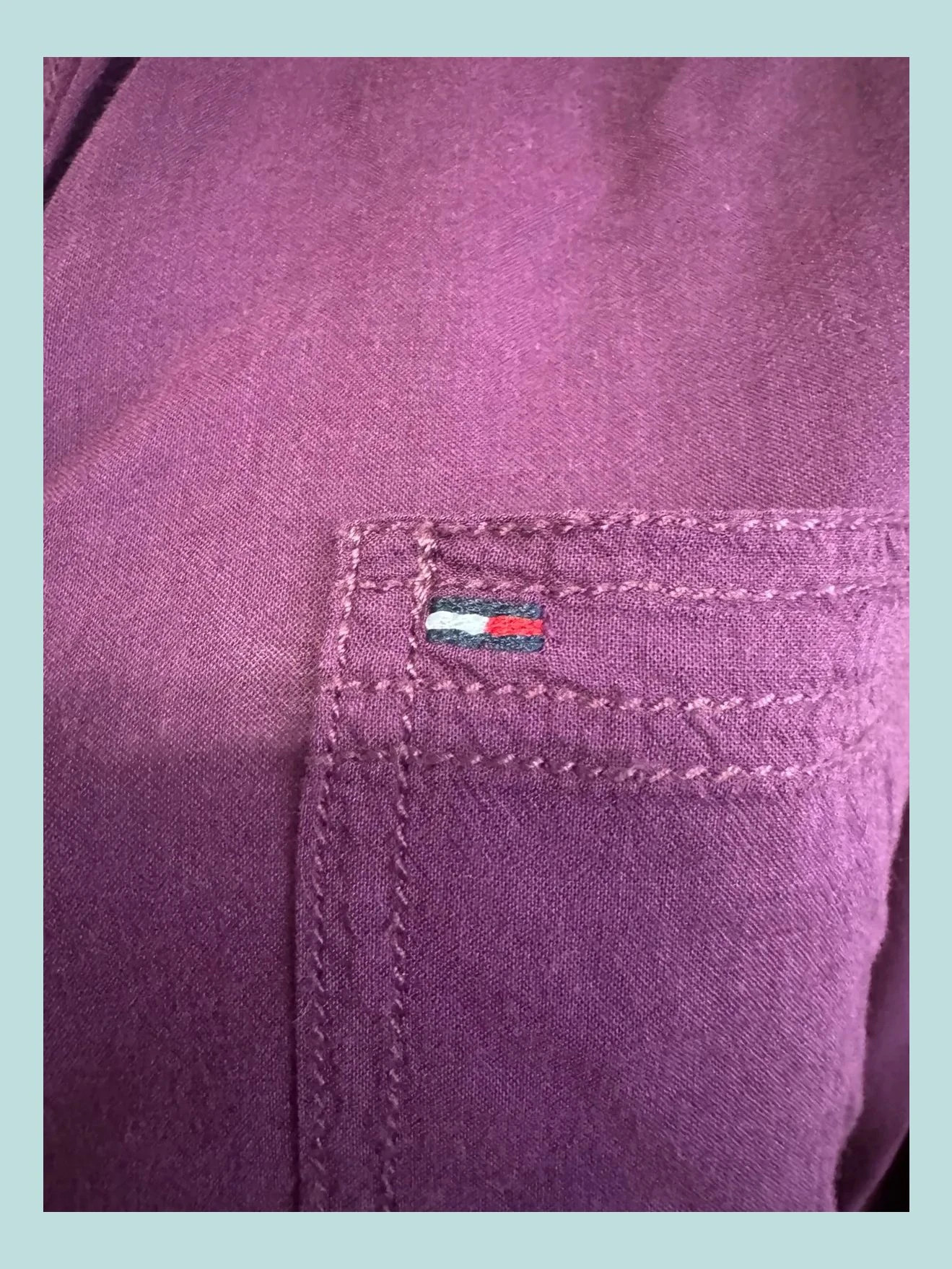 Algodón fino color morado, camisa de tommy hilfiger talla L 🍀 – Tommy Hilfiger – taille L / 40 / 12 4