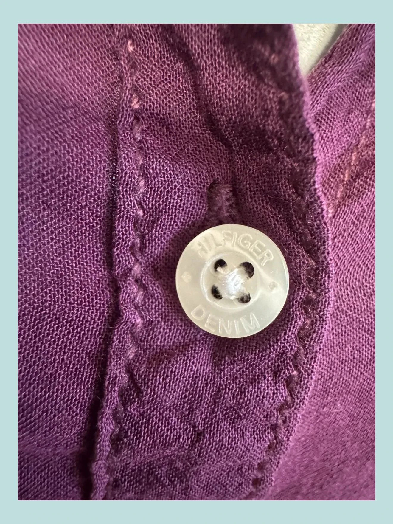 Algodón fino color morado, camisa de tommy hilfiger talla L 🍀 – Tommy Hilfiger – taille L / 40 / 12 5