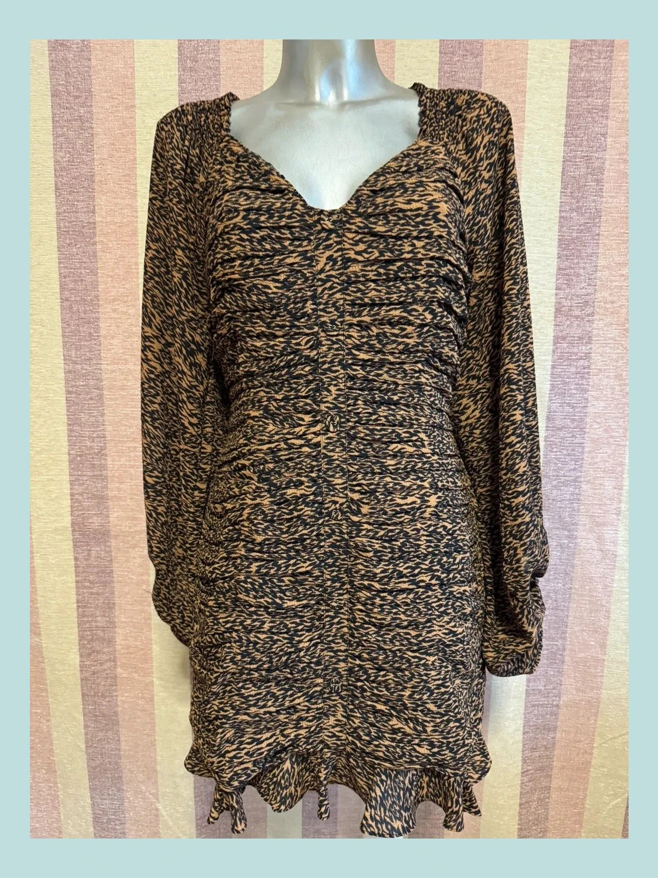 Vestido fruncido mangas globo de Ted Baker , talla L 🍀 – Ted Baker – taille L / 40 / 12 2