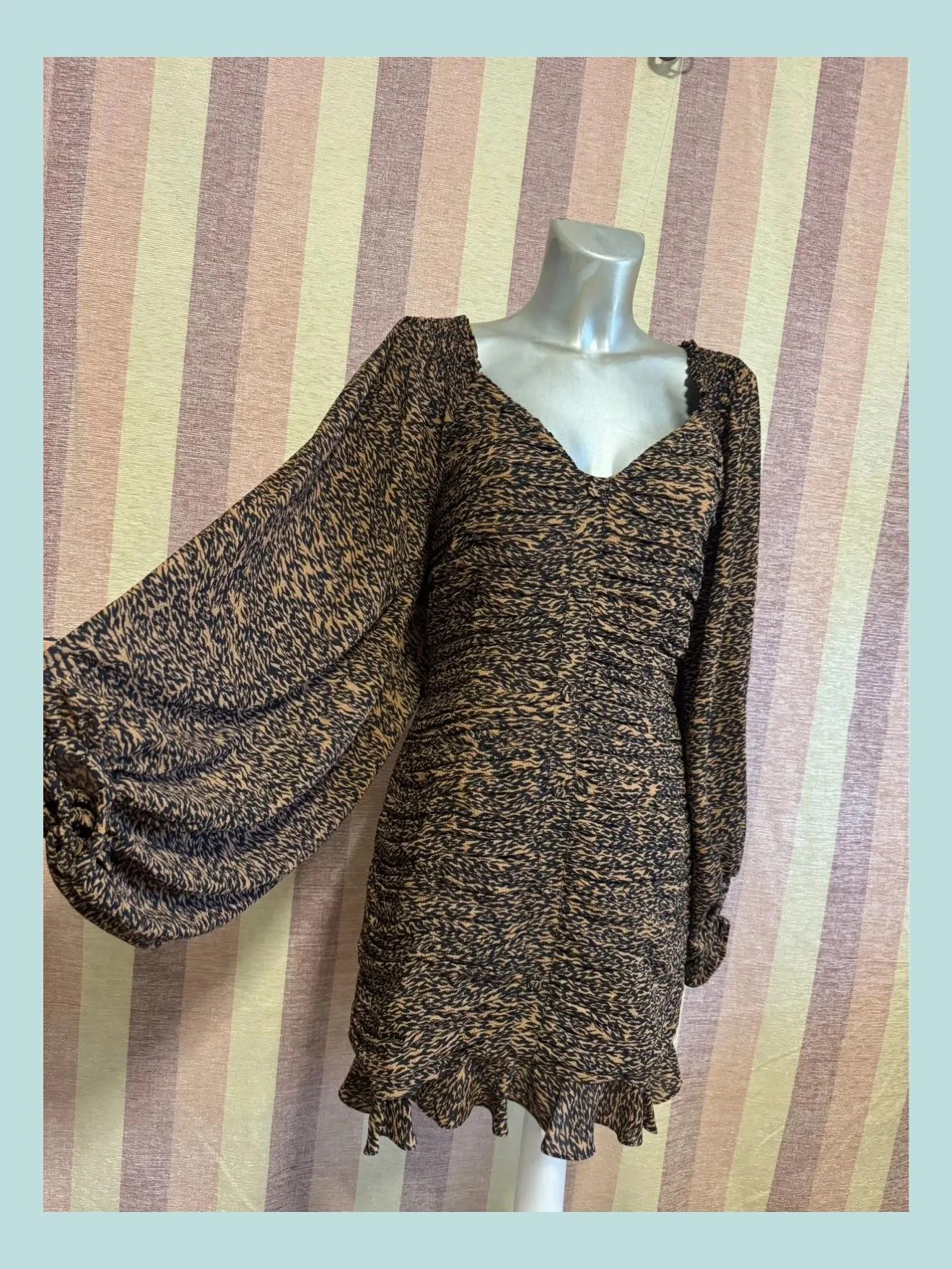 Vestido fruncido mangas globo de Ted Baker , talla L 🍀 – Ted Baker – taille L / 40 / 12 4