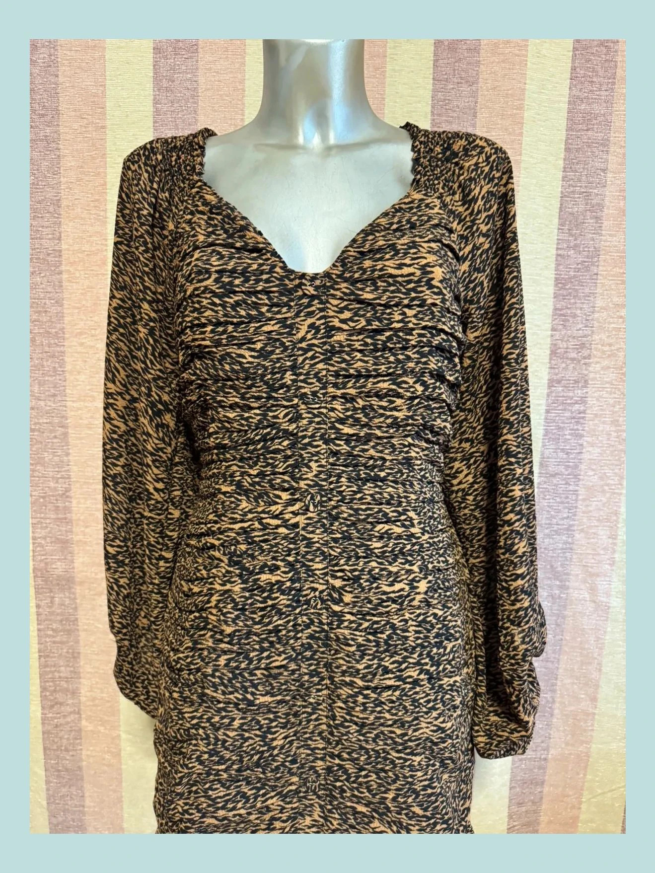 Vestido fruncido mangas globo de Ted Baker , talla L 🍀 – Ted Baker – taille L / 40 / 12 3