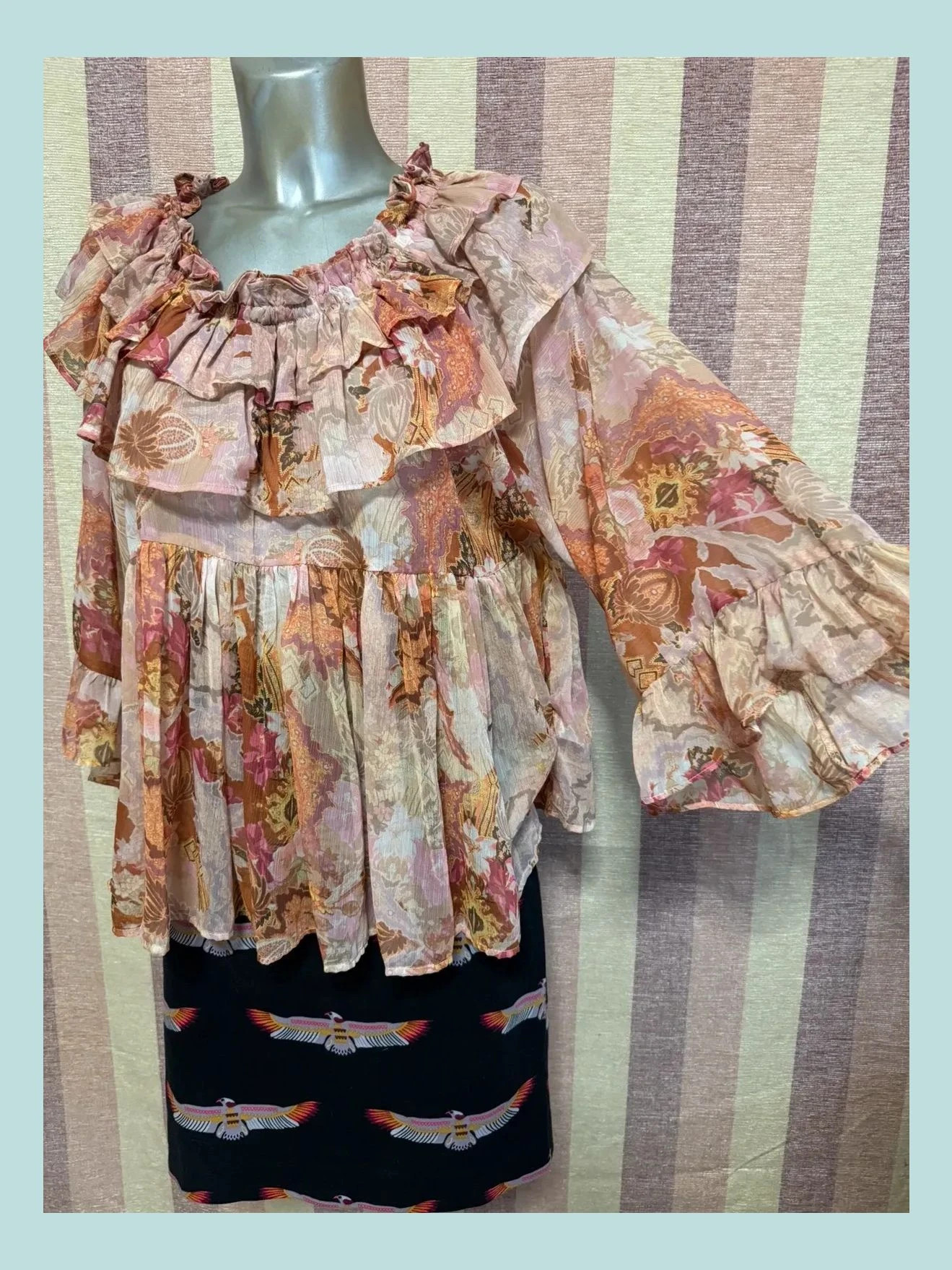 Blusa estampada con volantes de marca River island , talla 36 🍀 – River Island – taille M / 38 / 10 2