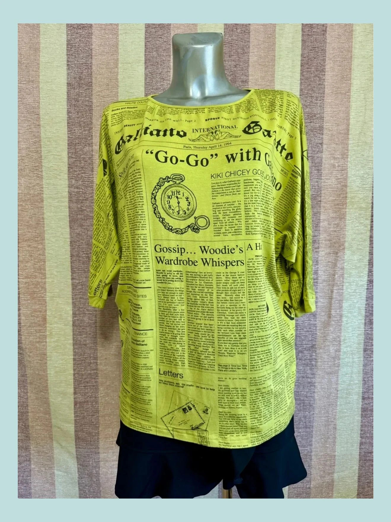 Blusa manga francesa estampada de John Galliano talla 40 , elástica 🍀 – John Galliano – taille L / 40 / 12 2
