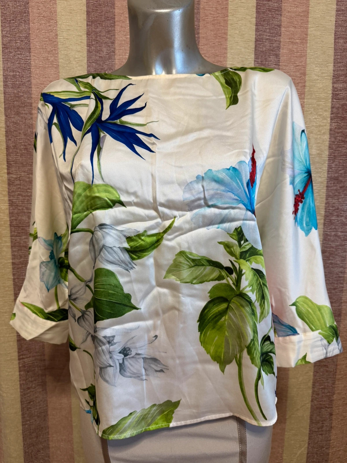 Blusa satinada flores de Zara , talla XS 🍀 – Zara – taille XS / 34 / 6 2