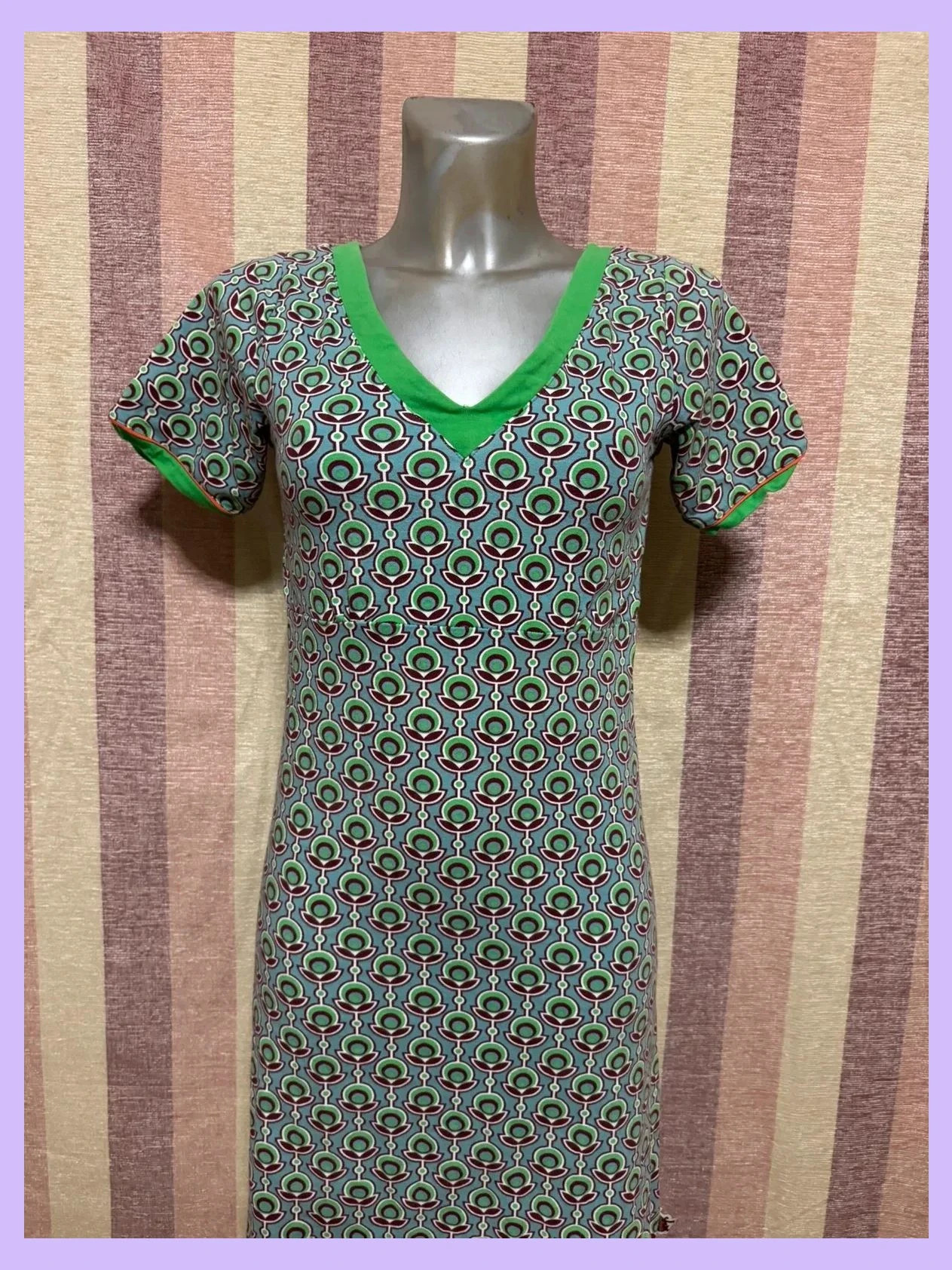Vestido estampado midi talla S eslastico 🍀 – hals ever kop – taille S / 36 / 8 3
