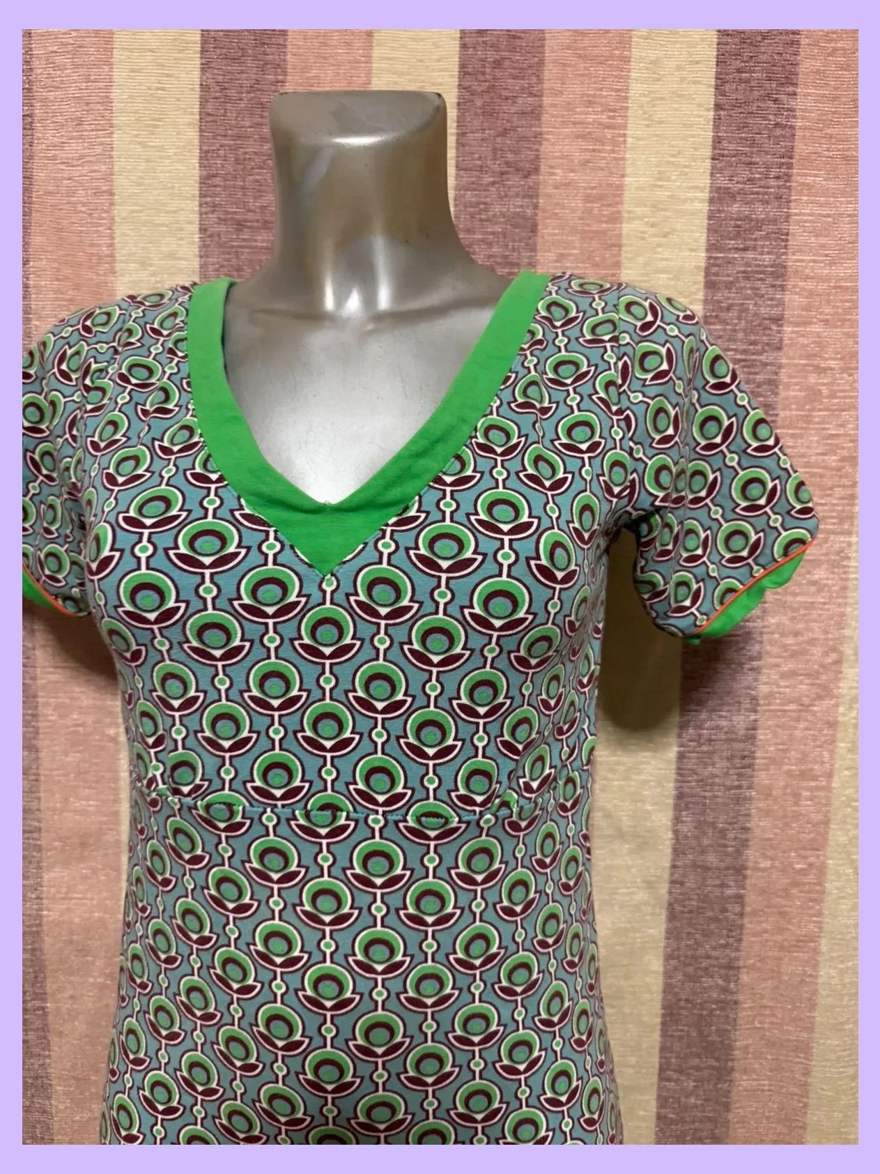 Vestido estampado midi talla S eslastico 🍀 – hals ever kop – taille S / 36 / 8 4