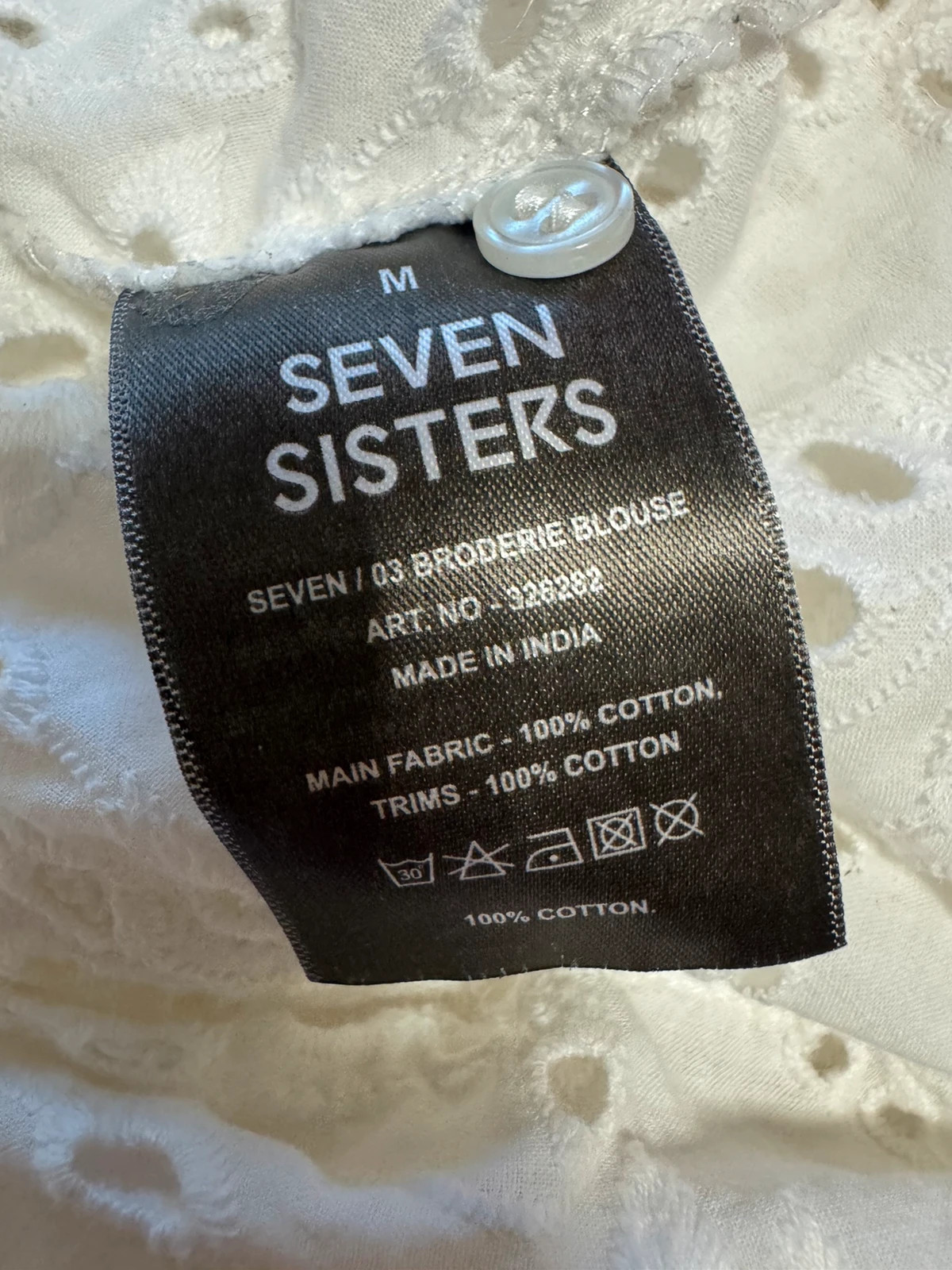 Blusa algodón blanca talla M 🍀 – Seven Sisters – taille M / 38 / 10 5