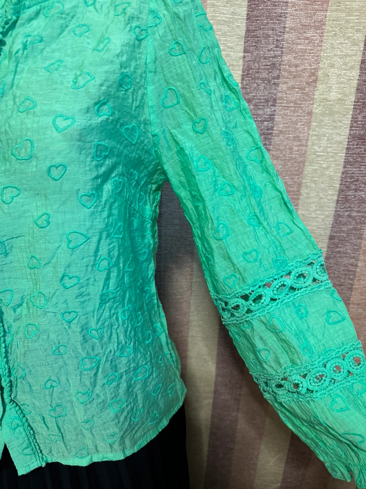 Blusa algodón verde talla M 🍀 – In April 1986 – taille M / 38 / 10 4