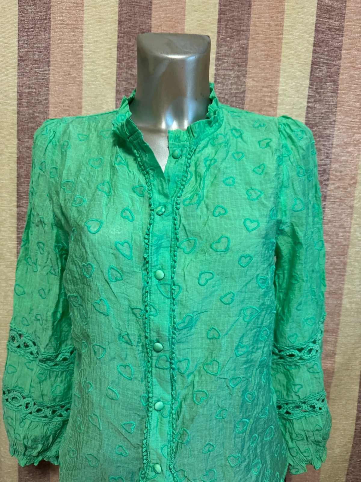 Blusa algodón verde talla M 🍀 – In April 1986 – taille M / 38 / 10 3