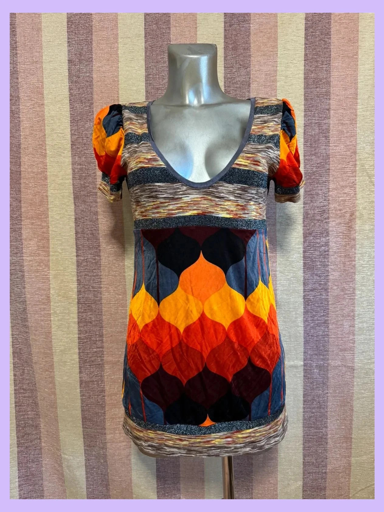Blusa estampada elástica de custo Barcelona, talla L 🍀 – Custo Barcelona – taille L / 40 / 12