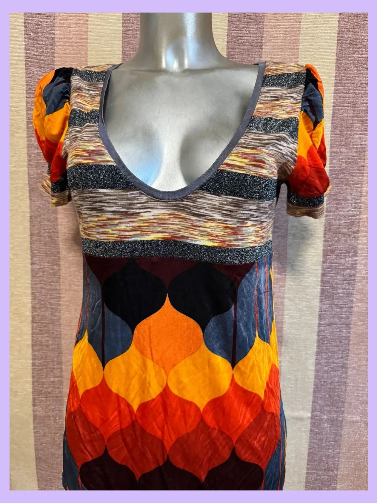 Blusa estampada elástica de custo Barcelona, talla L 🍀 – Custo Barcelona – taille L / 40 / 12 3