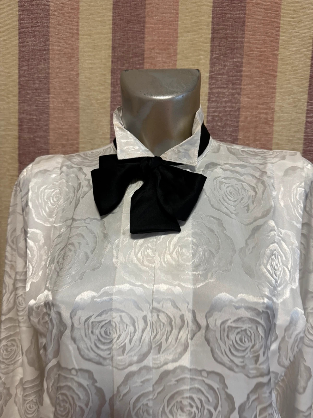 Blusa vintage blanca con lazo negro 🍀 – Vintage – taille M / 38 / 10 3