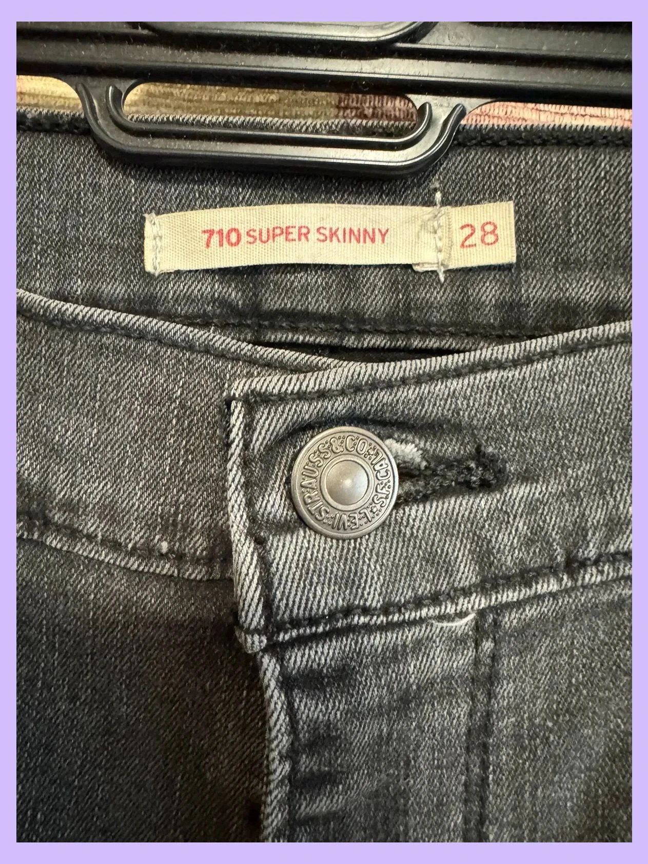 Vaqueros Levis gris y negros con rotos , talla 38 , elástico 🍀 – Levi's – taille M / 38 / 10 5