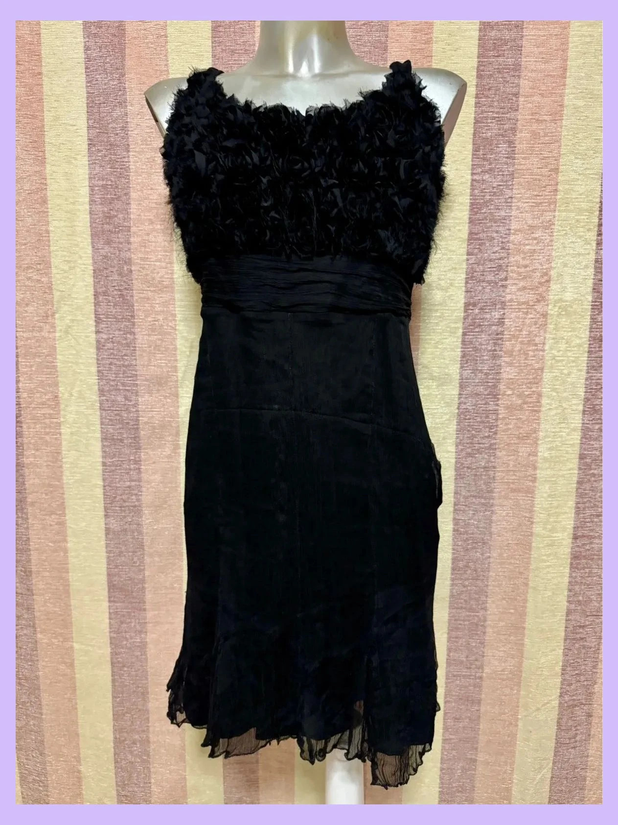 Vestido negro seda crepe talla 46 Italia 🍀