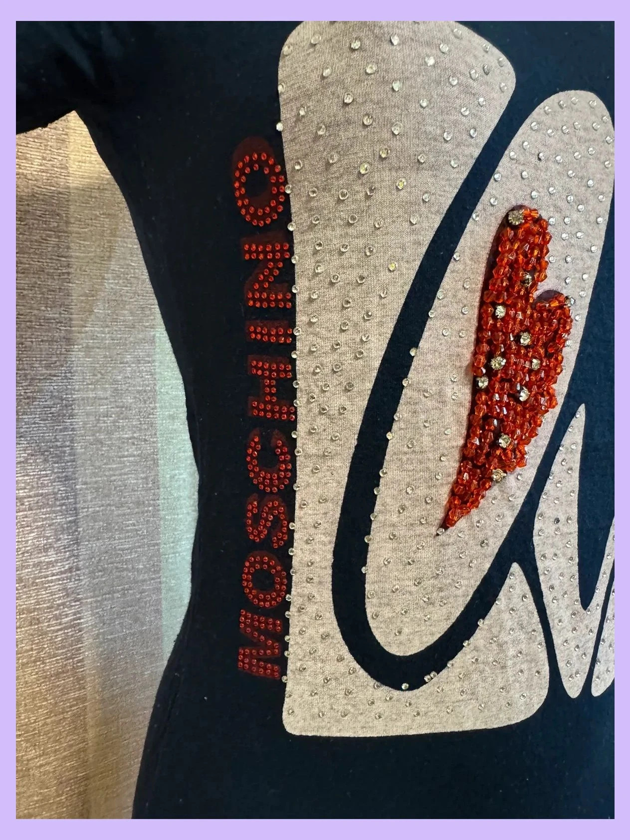 Camiseta algodón con brillos de marca Moschino , talla XL 🍀 – Love Moschino – taille XL / 42 / 14 3