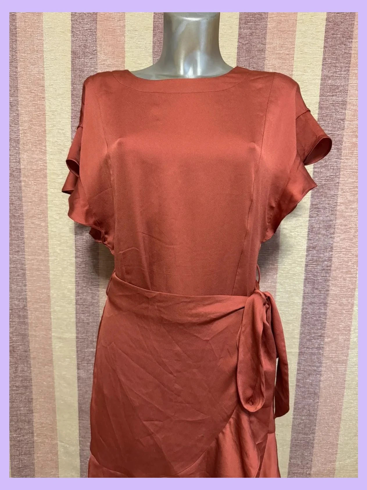 Vestido verano satinado falda cruzada marca Astr talla M 🍀 – Astrid Black Label – taille M / 38 / 10 3