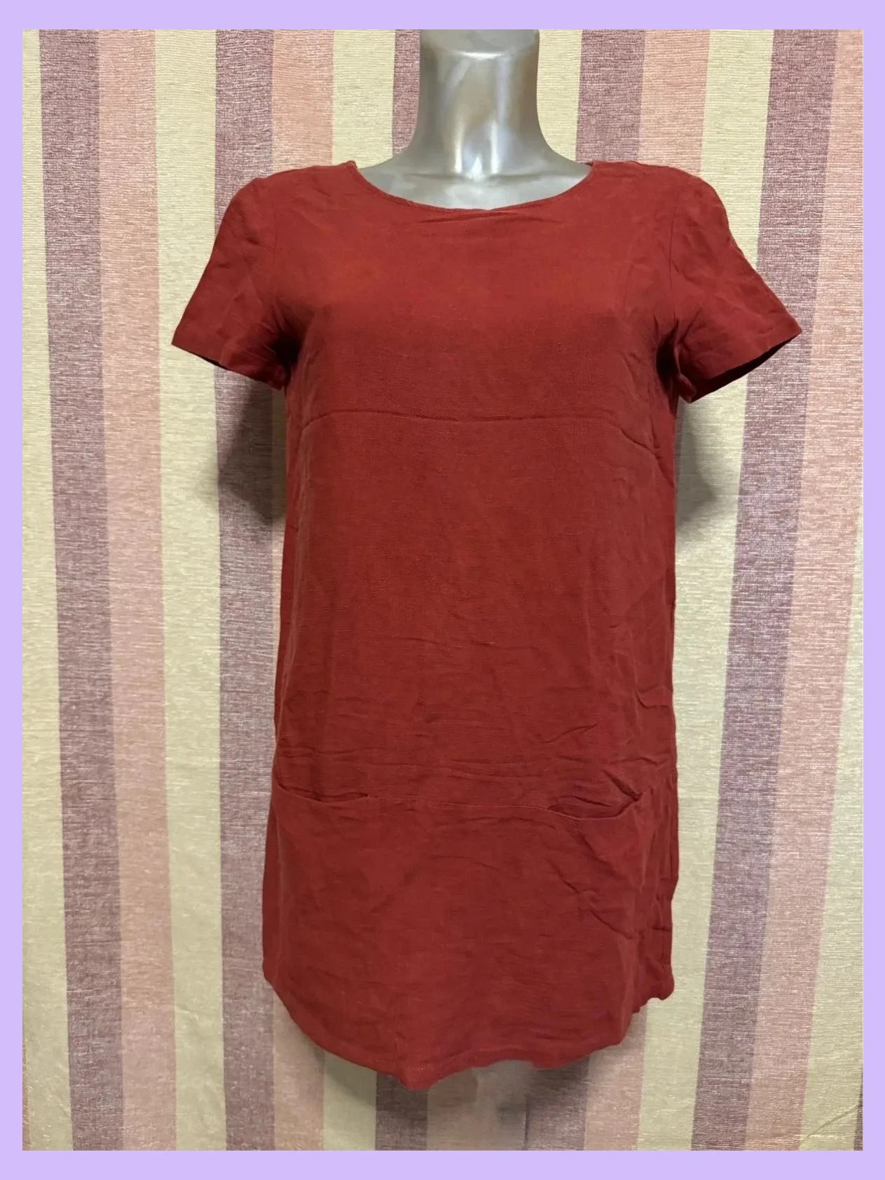 Vestido corto verano tela lino marca Sessun, talla M 🍀