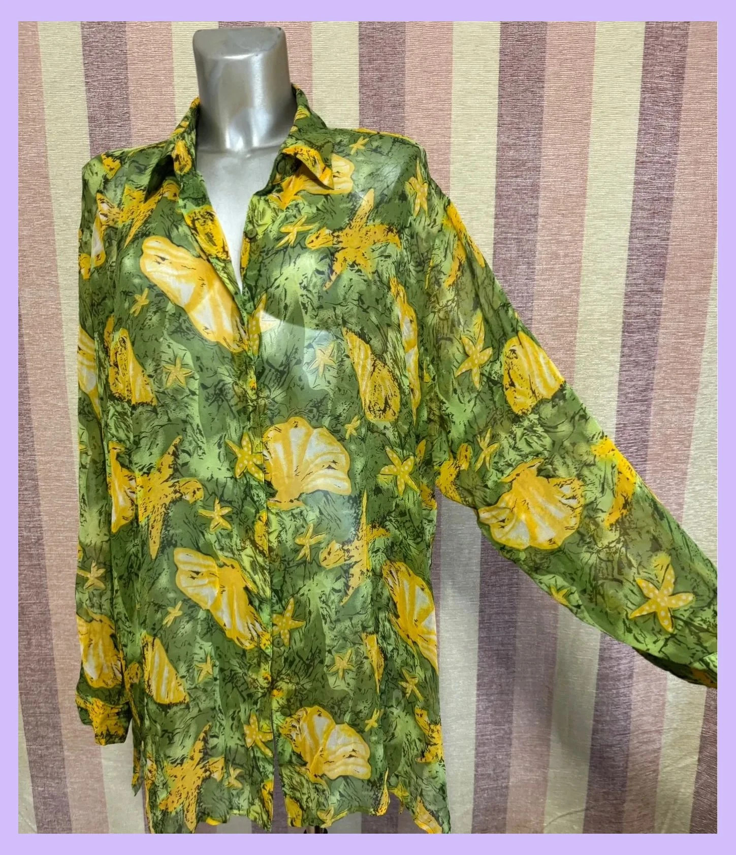 Camisa larga vintage 100% seda , talla única grande para 48-50 🍀 – Vintage – taille Taille unique 4