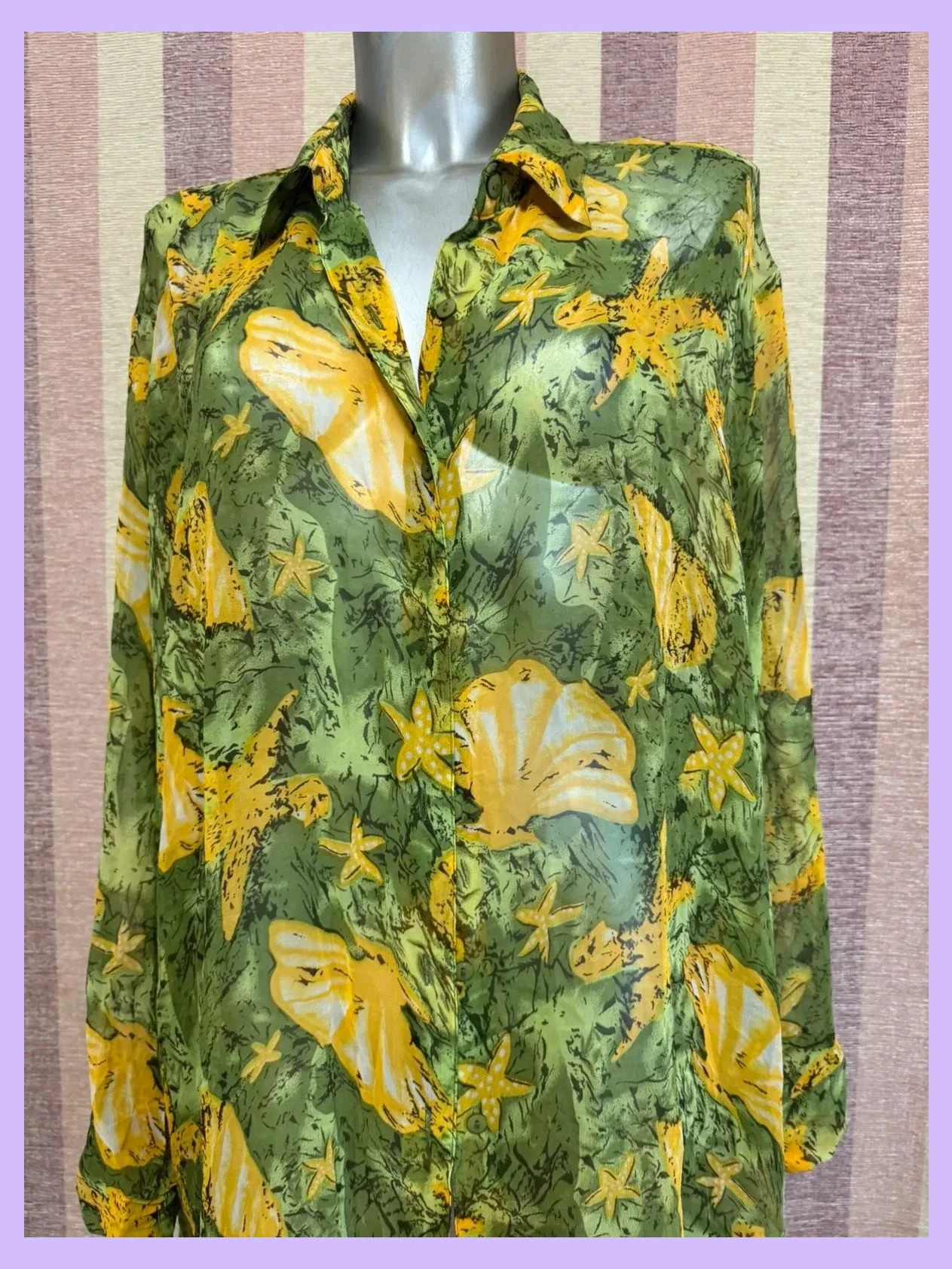 Camisa larga vintage 100% seda , talla única grande para 48-50 🍀 – Vintage – taille Taille unique 3