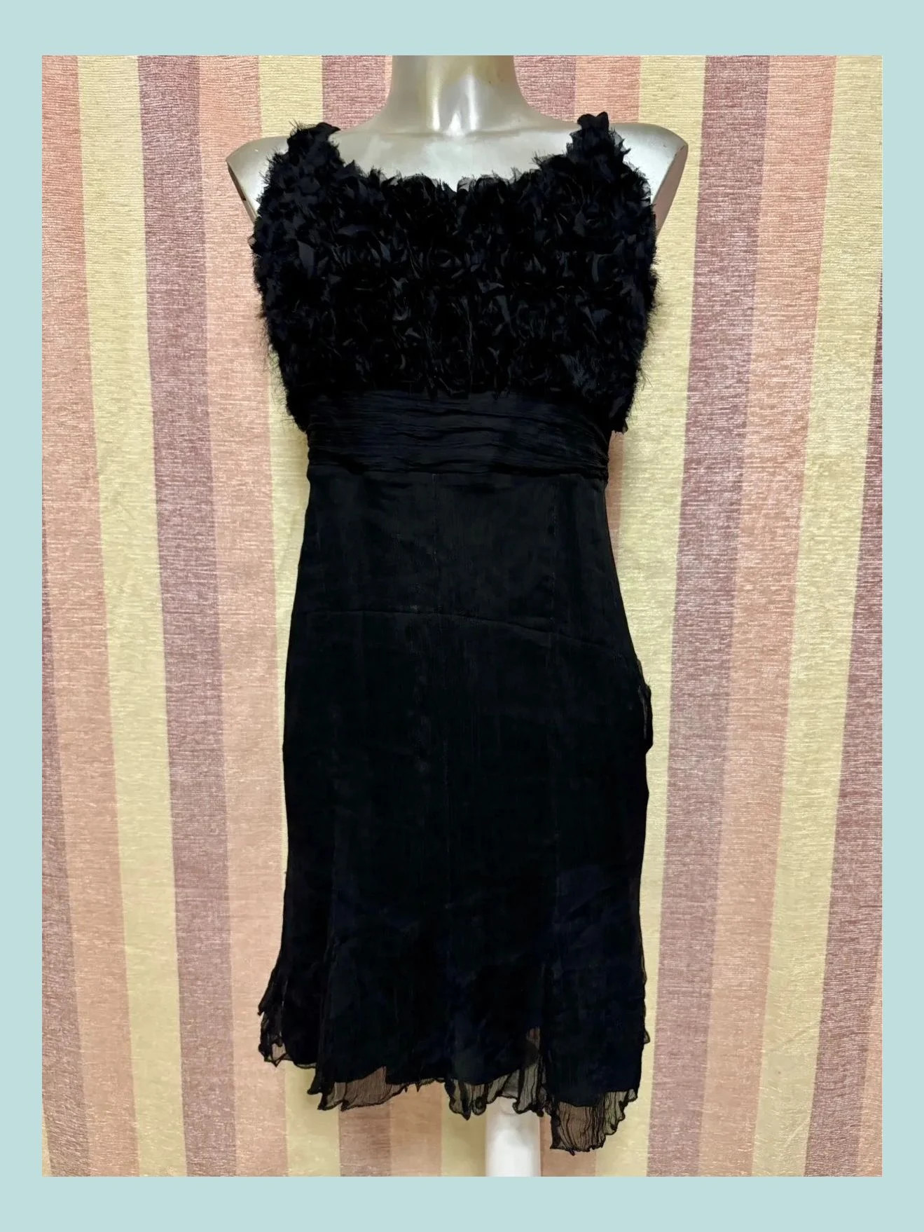Vestido negro seda crepe talla 46 Italia 🍀